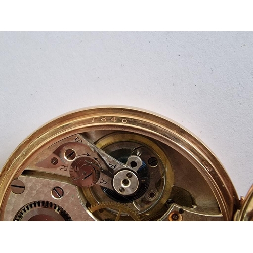 133 - Antique 9ct Gold Benson Open Face Pocket Watch, Manual Wind Adjustable Movement, Swiss Made, * Runni... 