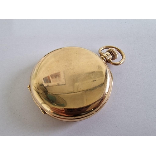 133 - Antique 9ct Gold Benson Open Face Pocket Watch, Manual Wind Adjustable Movement, Swiss Made, * Runni... 