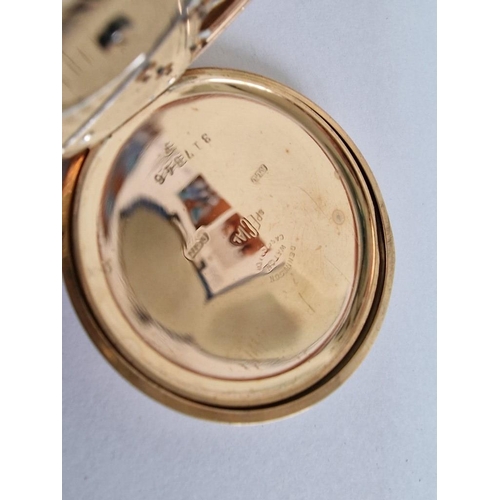 133 - Antique 9ct Gold Benson Open Face Pocket Watch, Manual Wind Adjustable Movement, Swiss Made, * Runni... 