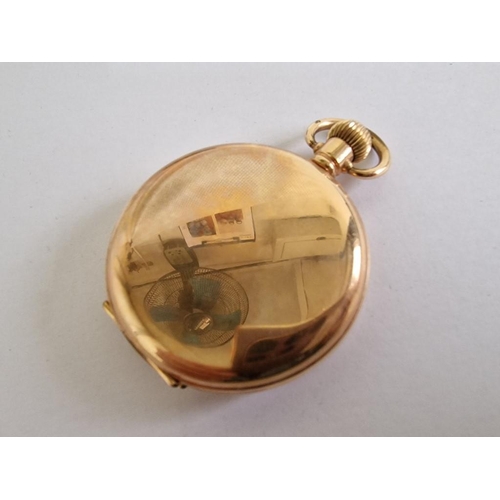 136 - Antique Gold Plated Waltham Full Hunter Pocket Watch, Manual Wind Adjustable Movement (No. 12622357,... 