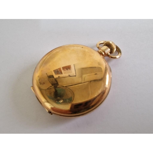 136 - Antique Gold Plated Waltham Full Hunter Pocket Watch, Manual Wind Adjustable Movement (No. 12622357,... 