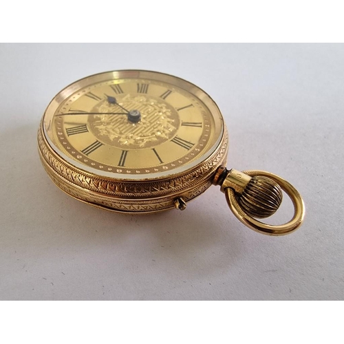 138 - Antique 18ct Gold 'Dickinson Preston & Fleetwood' Open Face Pocket Watch with Decorative Case and Go... 