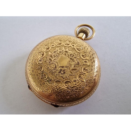 138 - Antique 18ct Gold 'Dickinson Preston & Fleetwood' Open Face Pocket Watch with Decorative Case and Go... 