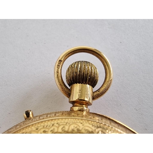 138 - Antique 18ct Gold 'Dickinson Preston & Fleetwood' Open Face Pocket Watch with Decorative Case and Go... 