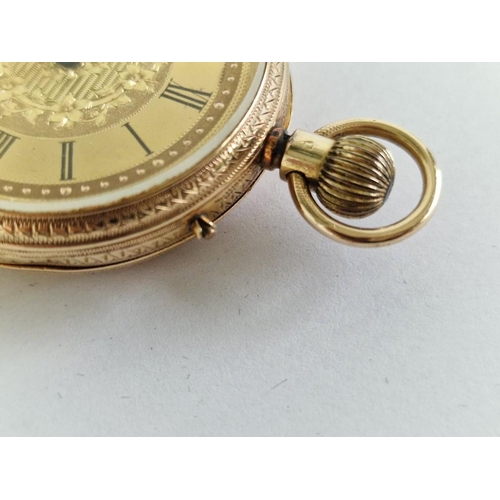 138 - Antique 18ct Gold 'Dickinson Preston & Fleetwood' Open Face Pocket Watch with Decorative Case and Go... 