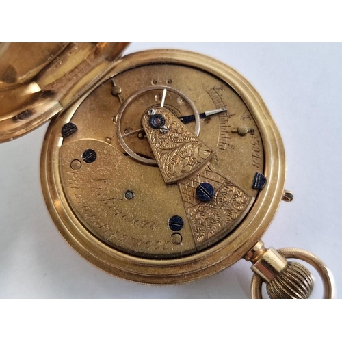 138 - Antique 18ct Gold 'Dickinson Preston & Fleetwood' Open Face Pocket Watch with Decorative Case and Go... 