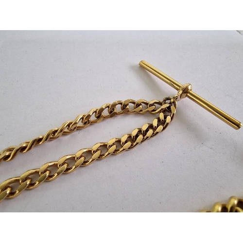 142 - 2 x Gold Plated(?) Yellow Metal Albert / Pocket Watch Chains, (2)