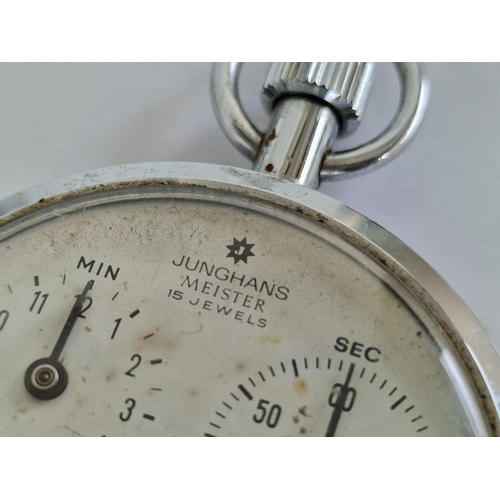 143 - Vintage Junghans Meister Pocket Stop Watch, 1/100 Sec, Made in Germany, 15 Jewells, #628 Movement in... 