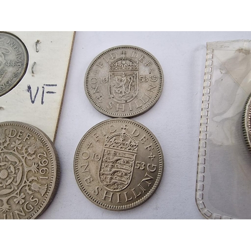 155 - Collection of Early English Coins, Incl. Sterling Silver 1889 Half Crown, 500 Silver 1944 One Shilli... 