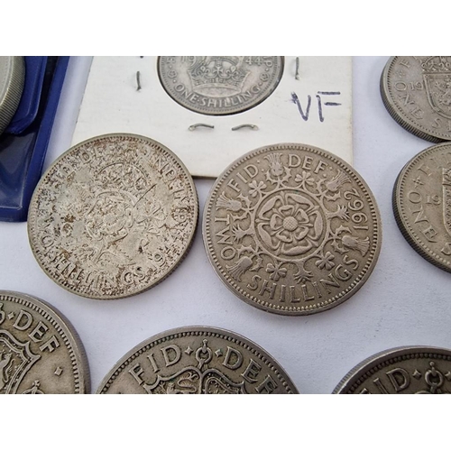 155 - Collection of Early English Coins, Incl. Sterling Silver 1889 Half Crown, 500 Silver 1944 One Shilli... 