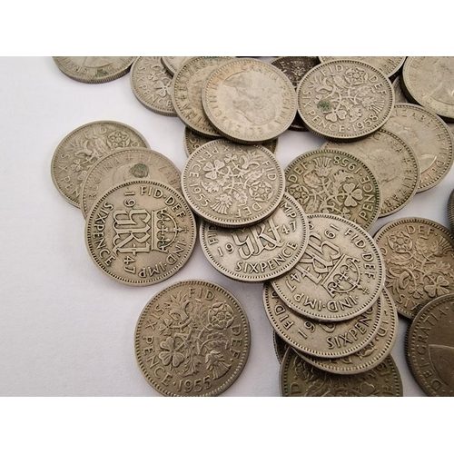 157 - Large Collection of Vintage British Six Pence Coins