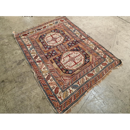 302 - Vintage Hand Woven Carpet with Geometric Patterns, (Approx. 156 x 112cm)