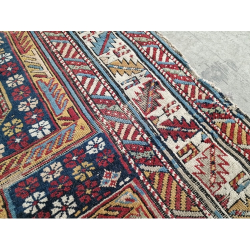 302 - Vintage Hand Woven Carpet with Geometric Patterns, (Approx. 156 x 112cm)