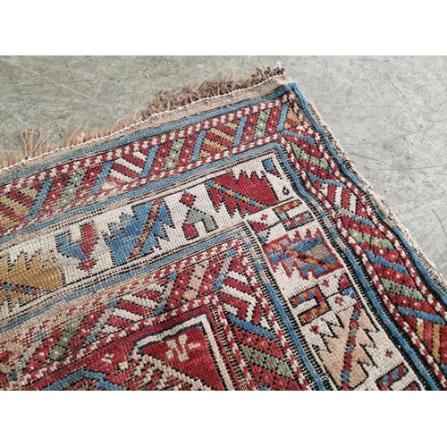 302 - Vintage Hand Woven Carpet with Geometric Patterns, (Approx. 156 x 112cm)