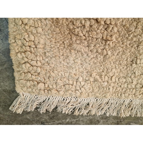 304 - Large Thick / Heavy Woollen Carpet in Cream Colour with Square Pattern, (Approx. 260 x 175cm)