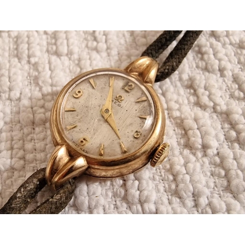 58 - Vintage 9ct Gold Ladies Omega Cocktail Watch, Art Deco Style with #244 Calibre Movement with Serial ... 