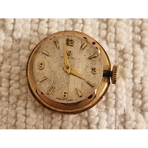 58 - Vintage 9ct Gold Ladies Omega Cocktail Watch, Art Deco Style with #244 Calibre Movement with Serial ... 