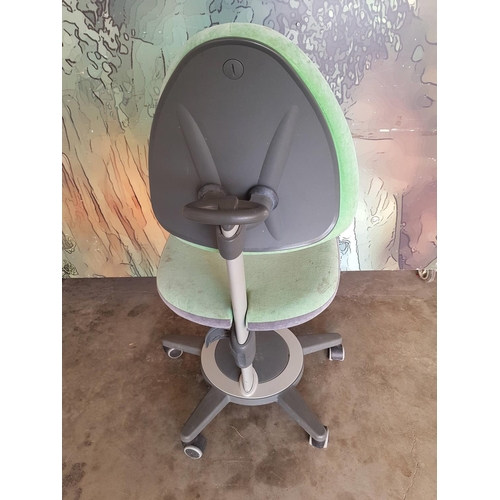 246 - Moll Maximo Study Chair / Swivel Chair (Min / Grey on Wheels)