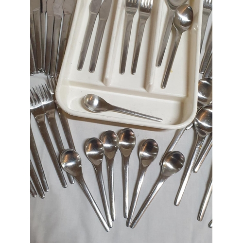 322 - Foreign 18-8 Stainless Steel Cutlery Set (60's Early 70's Design) in Plastic Holder