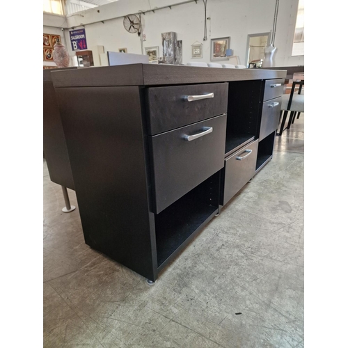 76 - BoConcept Sideboard; A Modern Designer Wenge Colour Unit with 5-Drawers and 3 x Open Shelves, (Appro... 