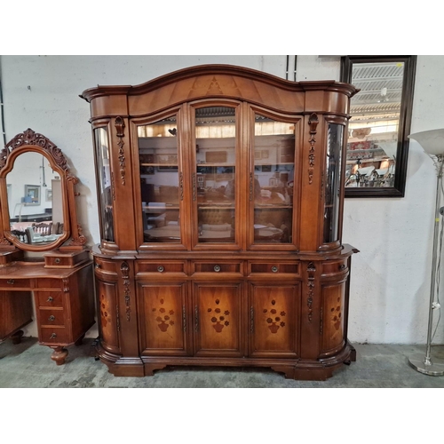 98 - Large Classical Style Sideboard / Display Cabinet with Arched Top, Curved Sides, Drawers & Cupboards... 