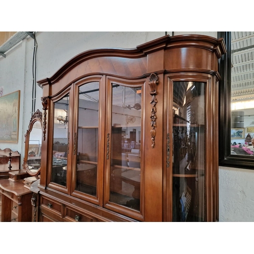 98 - Large Classical Style Sideboard / Display Cabinet with Arched Top, Curved Sides, Drawers & Cupboards... 