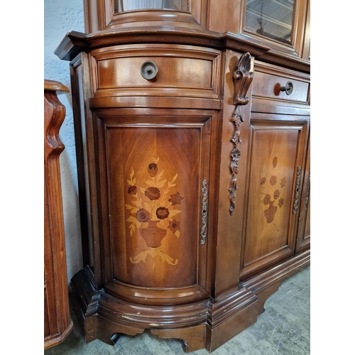 98 - Large Classical Style Sideboard / Display Cabinet with Arched Top, Curved Sides, Drawers & Cupboards... 