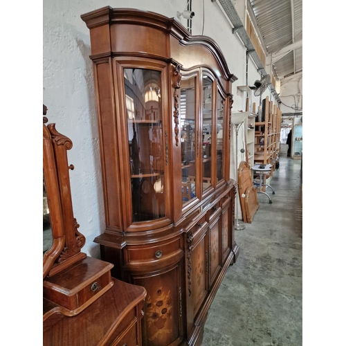 98 - Large Classical Style Sideboard / Display Cabinet with Arched Top, Curved Sides, Drawers & Cupboards... 