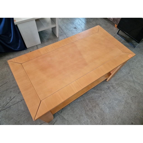 93 - Light Wood Colour Rectangular Coffee Table with Lower Shelf