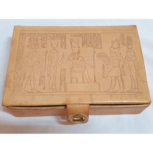 251 - Leather Effect / Egyptian Pattern Top Jewellery Box (A/F), (23 x 15.5 x 5.5cm) Together with Quantit... 