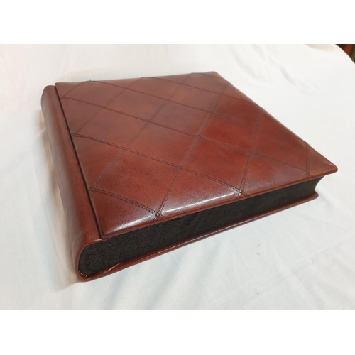 376 - Retro Style Photo Album with Brown Leather Cover (37 x 37cm) in Original Box