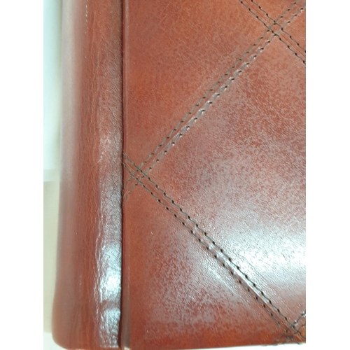 376 - Retro Style Photo Album with Brown Leather Cover (37 x 37cm) in Original Box