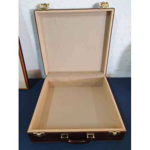 380 - Brown Retro President Briefcase (42.5 x 40.5 x 13cm)