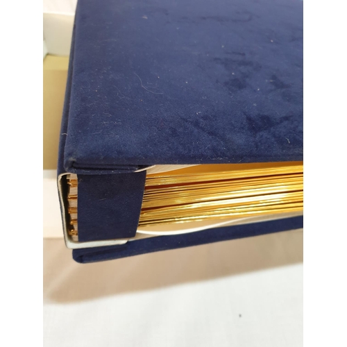 381 - Retro Style Navy Blue Velvet Photo Album in Original Box