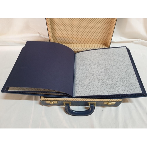 386 - Retro Style Navy Blue Wedding Album in Matching Case (A/F)