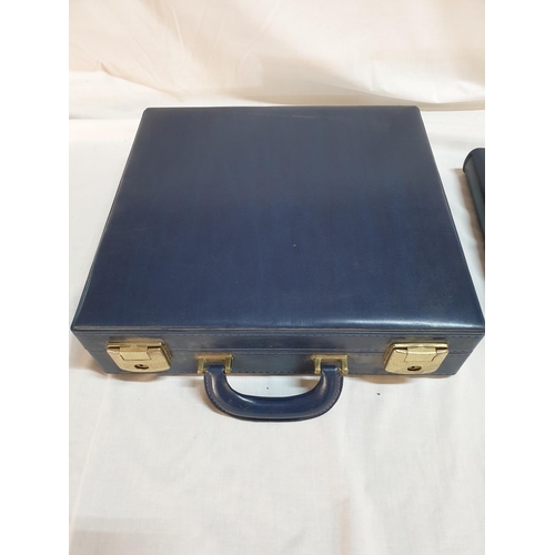 386 - Retro Style Navy Blue Wedding Album in Matching Case (A/F)