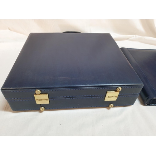 386 - Retro Style Navy Blue Wedding Album in Matching Case (A/F)