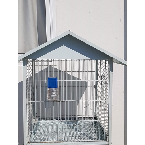 90 - Steel Pointed Top Floor Bird Cage with Wheels (60 x 60 x 166cm)