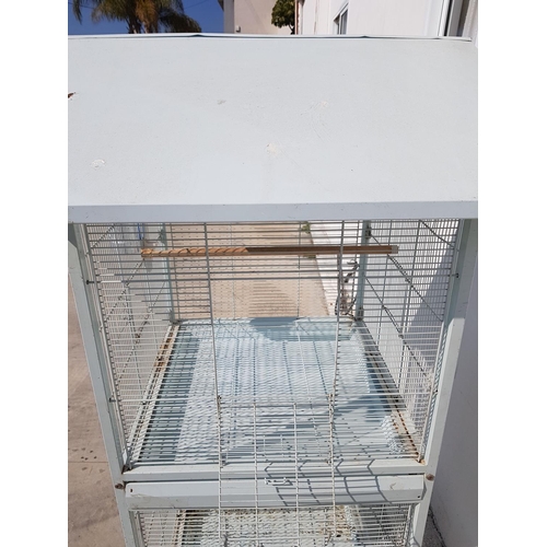 90 - Steel Pointed Top Floor Bird Cage with Wheels (60 x 60 x 166cm)