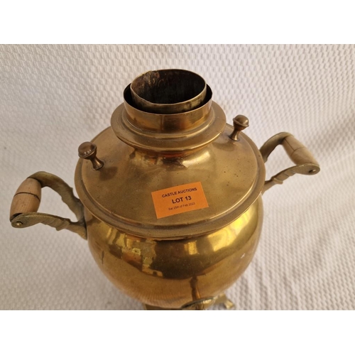 13 - Vintage Brass Samovar, (Approx. H: 33cm)