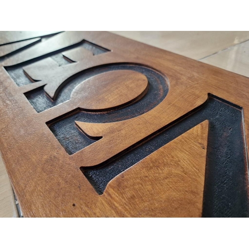 22 - Wooden 'Leon' Advertising Sign, Carved Twice, (Approx. 165 x 23cm)