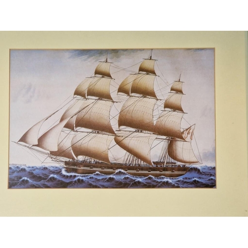 29 - Collection of 10 x Framed Prints of Sailing Ships; Mounted, in Gold Colour Frames, (Approx. 35 x 45c... 