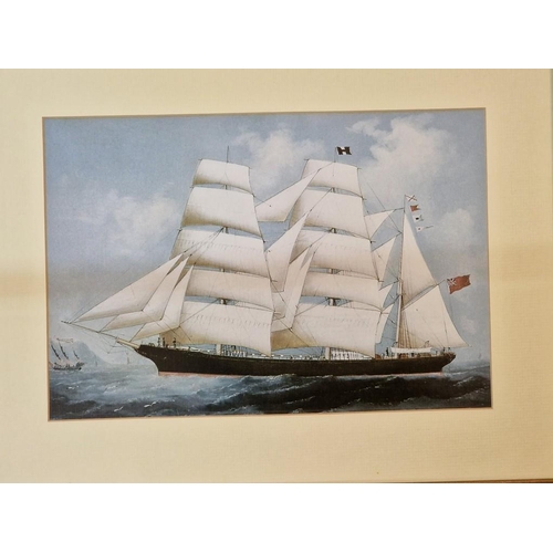 29 - Collection of 10 x Framed Prints of Sailing Ships; Mounted, in Gold Colour Frames, (Approx. 35 x 45c... 