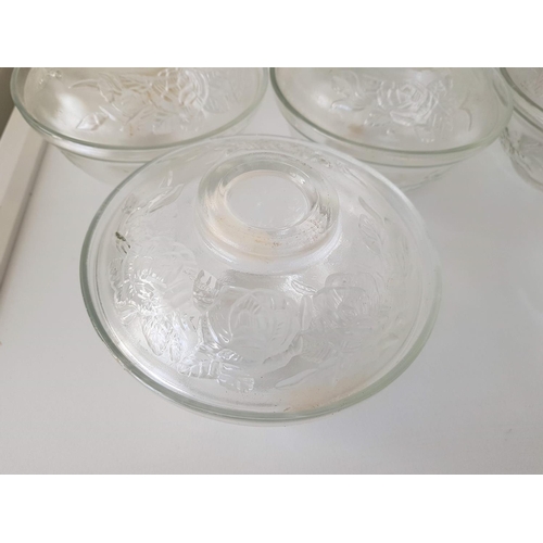 586 - Retro Cut Glass Bon - Bon Bowl / Dish with Lid (Floral Pattern) (12pcs)