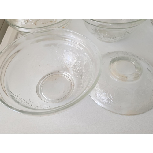 586 - Retro Cut Glass Bon - Bon Bowl / Dish with Lid (Floral Pattern) (12pcs)