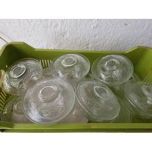 586 - Retro Cut Glass Bon - Bon Bowl / Dish with Lid (Floral Pattern) (12pcs)