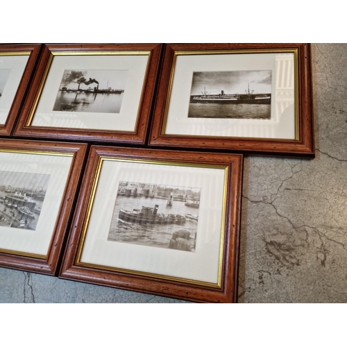 606 - Collection of 13 x Framed Black & White Prints of Boats; Wood Frames with Gold Tone Trim, (Approx. 2... 