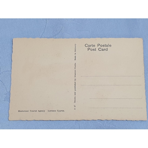 552 - 2 x Vintage Cyprus Post Cards Together with 26 x Coins (10Pence) and Retro White Metal Decorative Ph... 