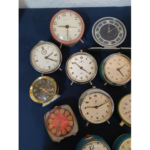 553 - Collection of Vintage and Retro Alarm Clock for (Some Working,  Repair, Spare Parts (15pcs)