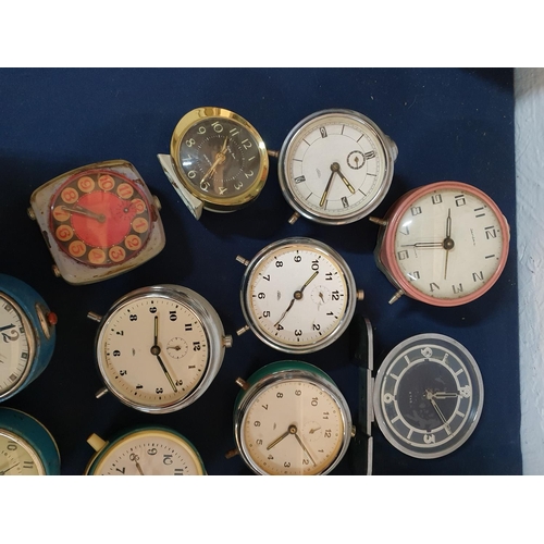 553 - Collection of Vintage and Retro Alarm Clock for (Some Working,  Repair, Spare Parts (15pcs)